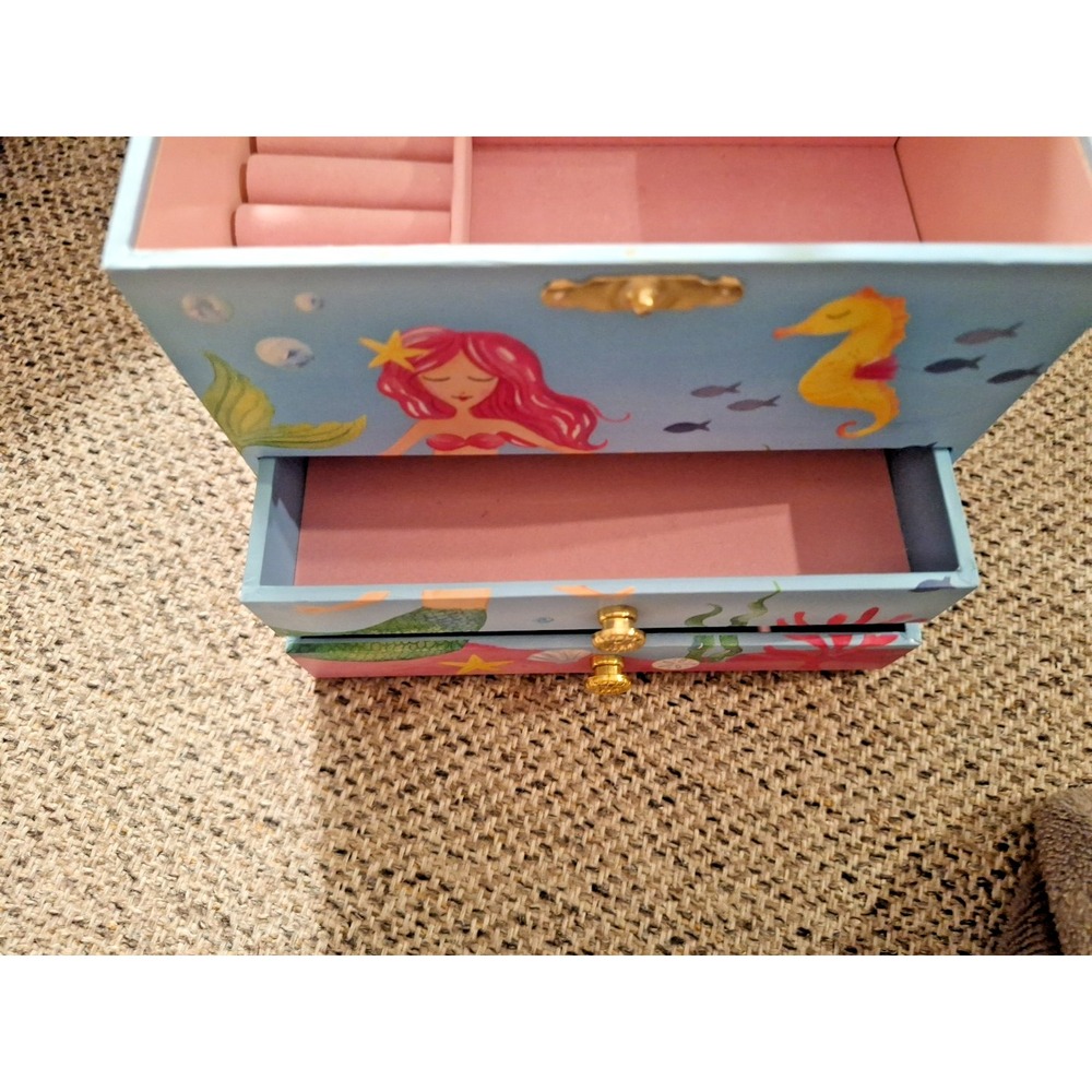 Little Girls Musical Jewelry Box 3 Drawers, Mermaid Design Gifts for Girls - Picture 14 of 14